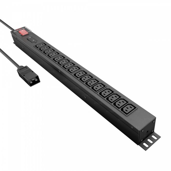 Блок распр.питания NTSS, Basic, 1ф16А, 3.7кВт, выкл. с подсв., 1 гидр.авт., (16)С13, сталь, 3м каб., вил. IEC 60320 C20