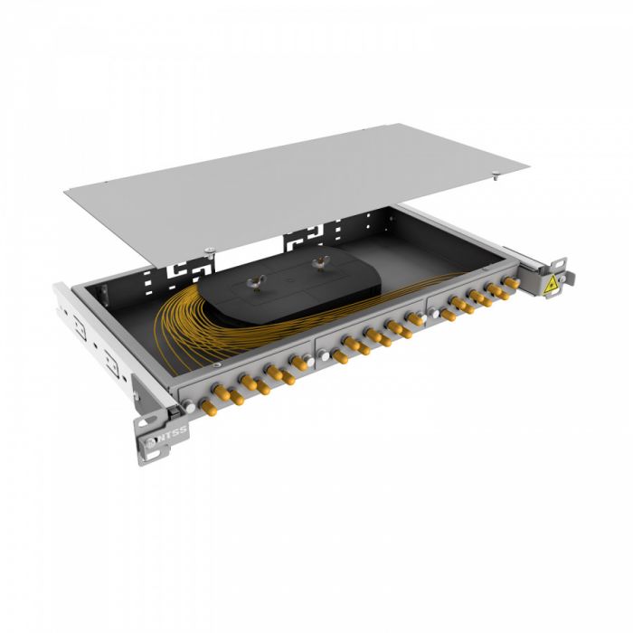 Кросс 19" NTSS PREMIUM выдвижной, предсобранный 1U, 24 порта ST/UPC, 9/125 мкм