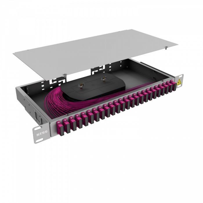 Кросс 19" NTSS PREMIUM, предсобранный 1U, 16 портов SC/UPC duplex, 50/125 мкм OM4