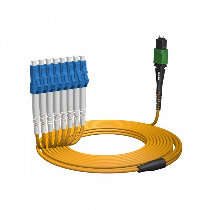 Волоконно-оптическая сборка fan-out NTSS PREMIUM 12ов, MTP/APC (male)-LC/UPC, 9/125 OS2, вывод 1м, буфер 2.0мм, 3м, LSZH