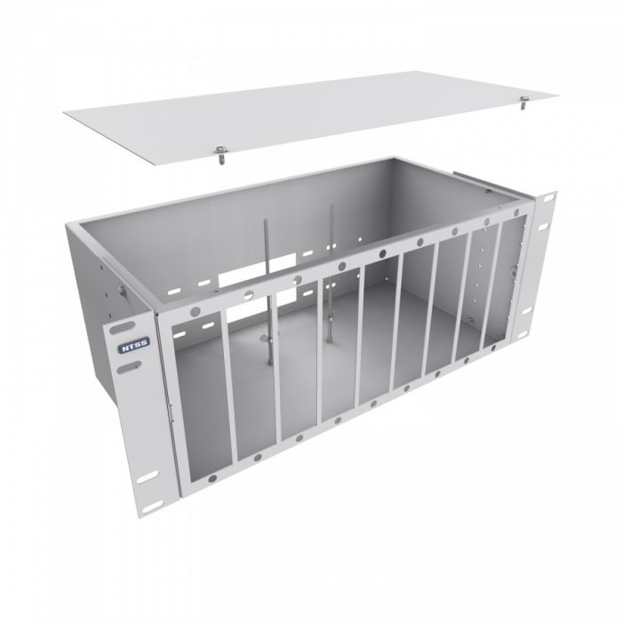 Кросс NTSS оптический 19'' укомплектованный 4U, 144 порта ST/UPC, 9/125 мкм (планки, сплайс-кассета 5шт, пигтейлы, КДЗС, адаптеры) серый RAL 7035