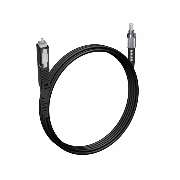 Шнур оптический NTSS spc MU/UPC-FC/APC 9/125 2.0мм 3м черный LSZH (патч-корд)