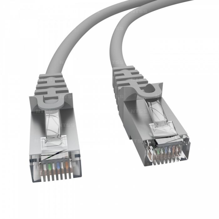 Патч-корд NTSS 2хRJ45/8P8C, T568B FTP 5e кат. литой 15 метров, LSZH, серый