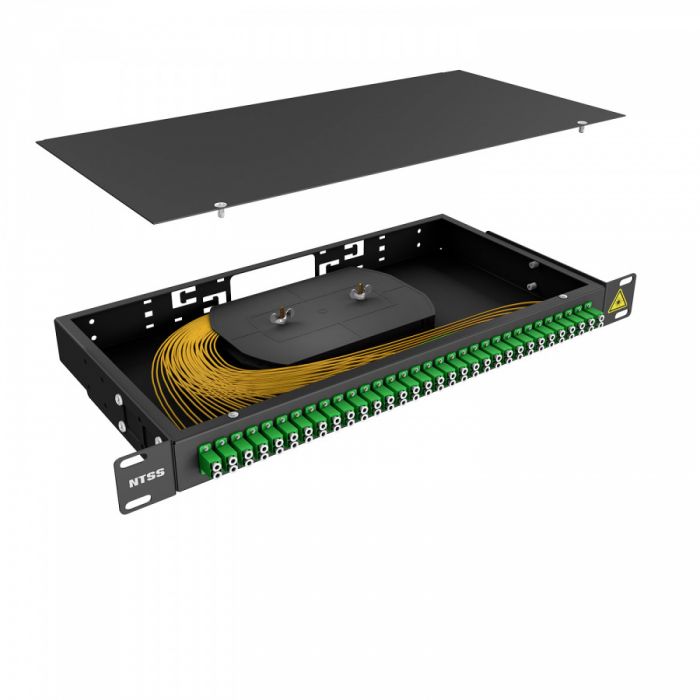 Кросс 19" NTSS PREMIUM, предсобранный 1U, 32 порта LC/APC duplex, 9/125 мкм, черный