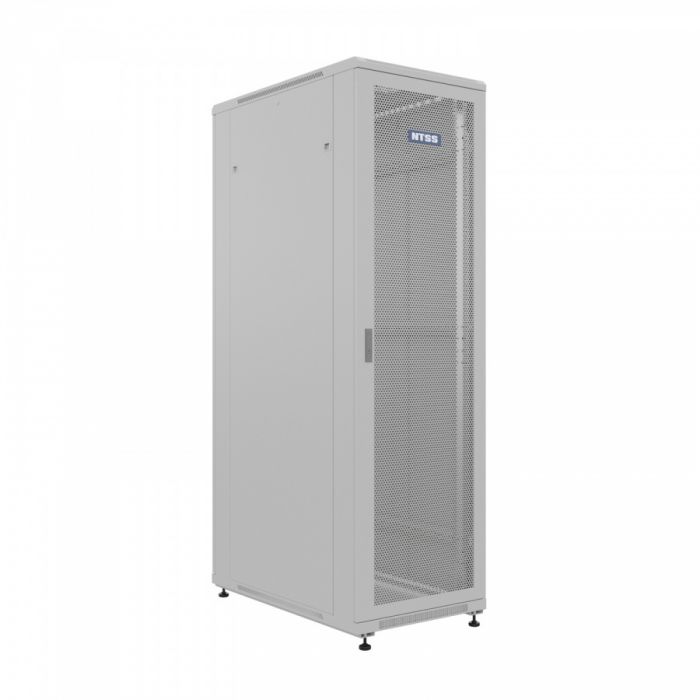 Шкаф напольный универсальный серверный NTSS R 22U 600х1000мм, 4 профиля 19, двери перфорированная и перфорированная, боковые стенки съемные, регулируемые опоры, разобранный, серый RAL 7035