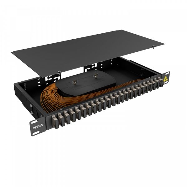 Кросс 19" NTSS PREMIUM, предсобранный 1U, 8 портов SC/UPC duplex, 50/125 мкм, черный