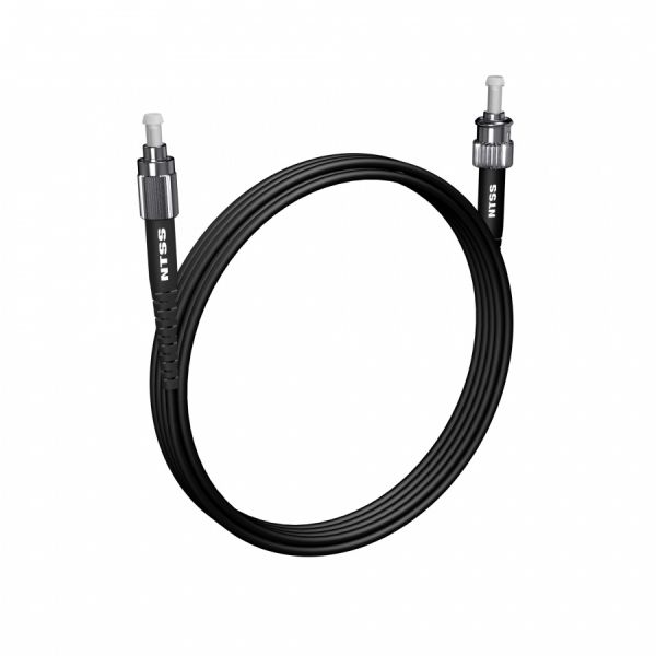 Шнур оптический NTSS spc FC/APC-ST/UPC 9/125 3.0мм 3м черный LSZH (патч-корд)