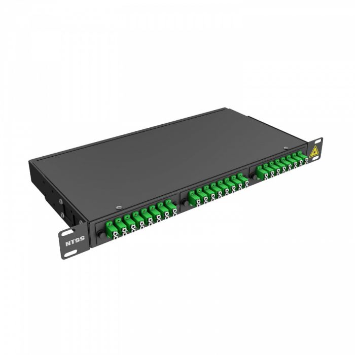 Кросс 19" NTSS PREMIUM, предсобранный 1U, 2 порта LC/APC duplex, 9/125 мкм, черный