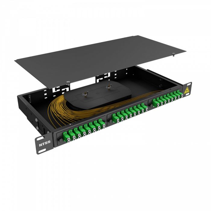 Кросс 19" NTSS PREMIUM, предсобранный 1U, 10 портов LC/APC duplex, 9/125 мкм, черный